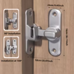 Universal 90/180 Degree Flip Latch Lock (Silver)
