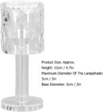 1PCS-Crystal Table Lamp, LED Mini Clear Plastic Crystal Desk Lamp