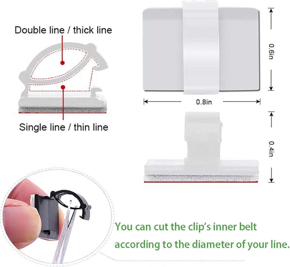 50PCS / 3M Cable Clips Self Adhesive Cord Organizer, Wire Holder - Image 2