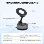 Magnetic Car Phone Holder, Vacuum Suction Cup Phone - Image 5