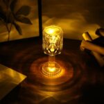 1PCS-Crystal Table Lamp, LED Mini Clear Plastic Crystal Desk Lamp - Image 2