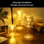 1PCS-Crystal Table Lamp, LED Mini Clear Plastic Crystal Desk Lamp - Image 3