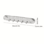 Transparent Vacuum Suction Hook Rack – 5-Hook No-Drill Organizer for Bathroom & Kitchen - Image 3