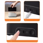 Flame Diffuser Humidifier emitting mist with a realistic LED fire effect on a bedside table