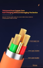 3 in 1 Fast Charging Cable 120W – 6A Multi USB Data Cord for iPhone, Samsung & Huawei - Image 4