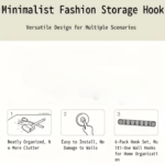 Modern Minimalist Floating Wall Rack with Retractable Hooks - Image 4