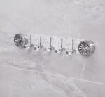 Transparent Vacuum Suction Hook Rack – 5-Hook No-Drill Organizer for Bathroom & Kitchen - Image 2