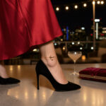 Copper ankle bracelet featuring the name Sara in Arabic calligraphy