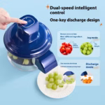 Electric Fruit Peeler made of stainless steel peeling a grape without damage
