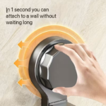 Drill-Free Aluminum Double Towel Rack with Hooks – Modern Gray - Image 3