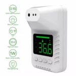 Wall Mounted Infrared Thermometer scanning temperature with red alarm light