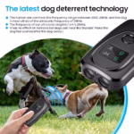 Dual-headed ultrasonic dog repeller and bark control device for training and safety.
