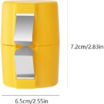 A yellow and orange Stainless Steel Eggshell Separator tool showing how it cracks and separates eggs.