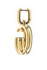 Pair of Gucci GG Marmont Mini Earrings featuring the iconic Double G logo in gold-tone brass
