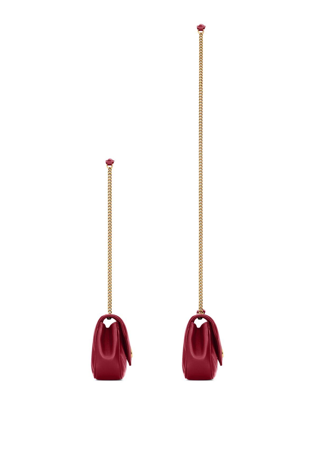 Front view of Saint Laurent Loulou Mini Shoulder Bag in black quilted lambskin leather.