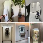 Frameless bear-shaped wall mirror with smooth edges and HD reflection