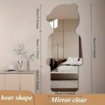 Frameless bear-shaped wall mirror with smooth edges and HD reflection