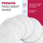 White round oil-absorbing paper mats placed under fried snacks on a plate.