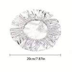 A pack of 50 silver reusable aluminum foil elastic covers for food preservation.