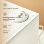 Large white electrical aroma humidifier with remote control, 38.5cm height.