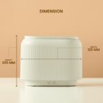 Black electric aroma diffuser with orange LED flame-effect mist.