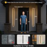 100cm long black minimalist LED wall light with 3000K warm white glow