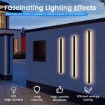 100cm long black minimalist LED wall light with 3000K warm white glow