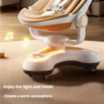 Multi-functional 2-in-1 baby rocker and bouncer with remote control and safety harness.