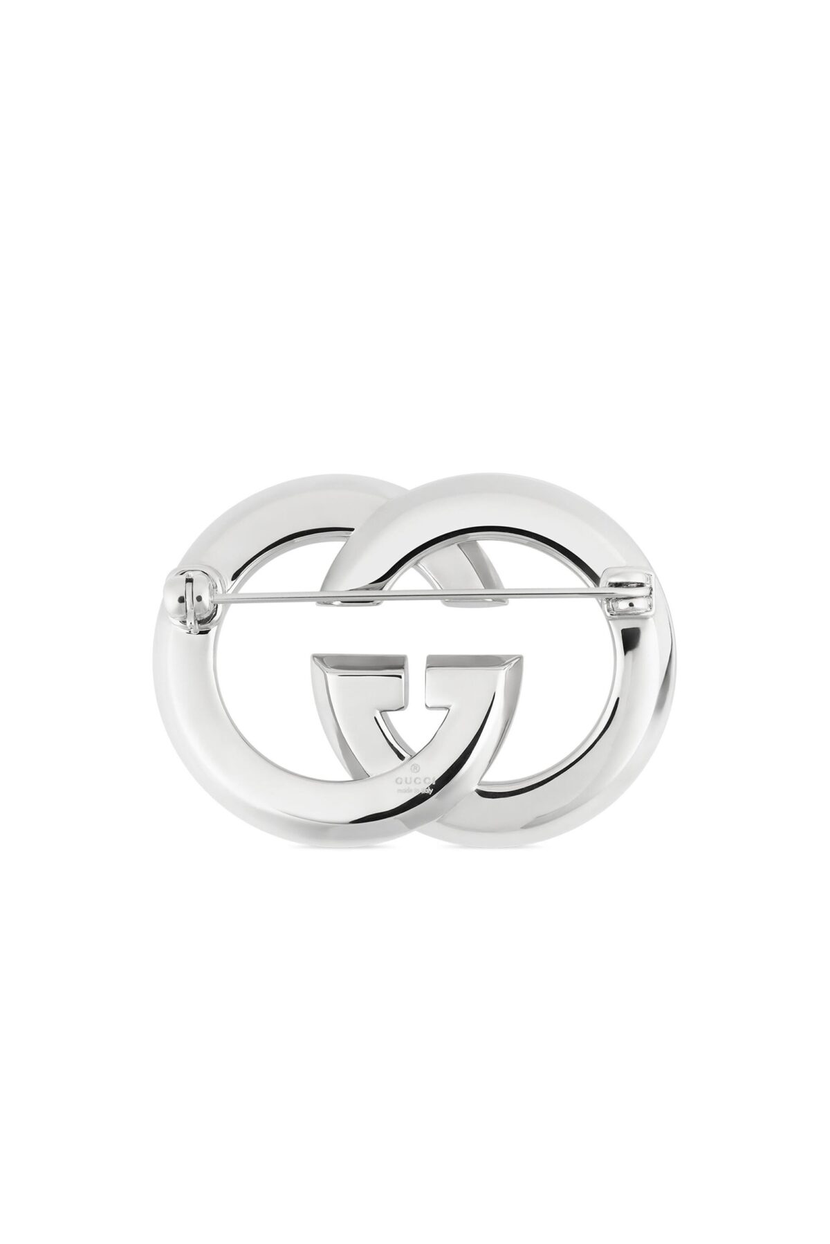 Gucci Silver Crystal Brooch with square silhouette and silver-toned brass finish