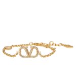 Valentino Garavani gold-tone VLogo bracelet with Swarovski crystals