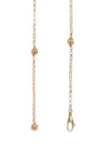 The Valentino Garavani VLogo Signature necklace featuring a pearl and Swarovski crystal pendant on a gold-tone chain.