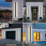 100cm long black minimalist LED wall light with 3000K warm white glow