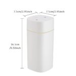 White 600ml portable nano mist humidifier with double spray nozzles and LED lights.