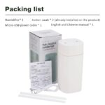 White 600ml portable nano mist humidifier with double spray nozzles and LED lights.