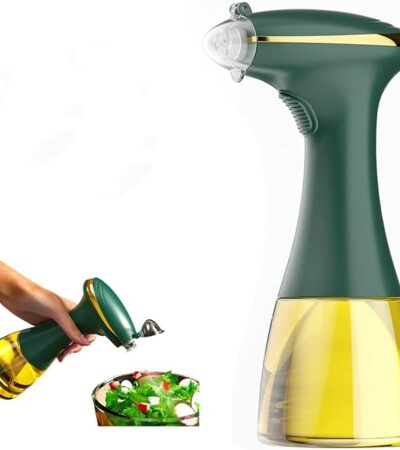 350ml electric oil sprayer bottle for cooking with silicone pump and fine mist nozzle.