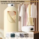 Portable 600W electric clothes dryer with UV light and remote control,