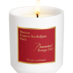 Maison Francis Kurkdjian Baccarat Rouge 540 luxury candle with a red and gold label.
