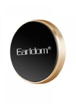 Earldom EH-18 round magnetic phone holder with gold trim and black surface