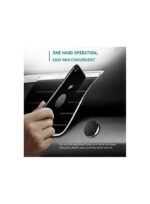 Earldom EH-18 round magnetic phone holder with gold trim and black surface