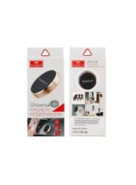 Earldom EH-18 round magnetic phone holder with gold trim and black surface