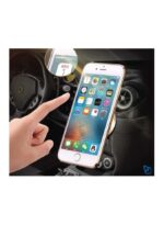 Earldom EH-18 round magnetic phone holder with gold trim and black surface