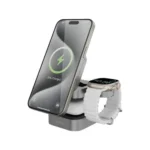 EQ 3-in-1 Qi2 Magnetic Wireless Charging Station Dark Grey 15W MPP