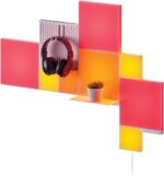 Modular Nanoleaf Blocks Combo XL square light panels on a living room wall