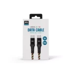 High-quality multicolor braided EQ USB-C to USB-C cable with reinforced connectors
