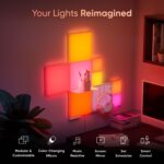 Modular Nanoleaf Blocks Combo XL square light panels on a living room wall