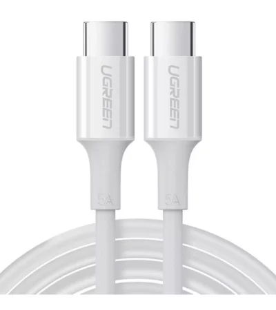 Ugreen 100W USB-C to USB-C fast charging cable in white