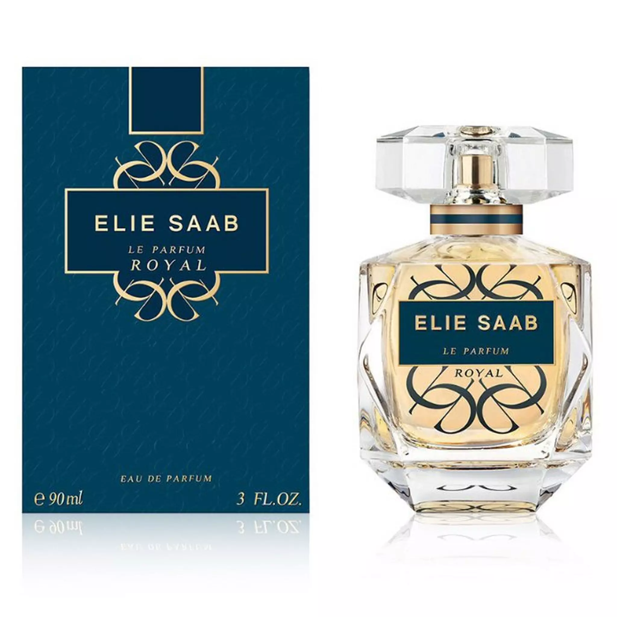 عطر إيلي صعب لو بارفان رويال أو دو بارفان 90 مل زجاجة وعلبة Elie Saab Le Parfum Royal Eau De Parfum 90ml perfume bottle with box packaging