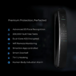 Smart Lock AX9 Tenon with vertical face recognition sensors and digital keypad