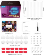 Govee RGBIC Curtain Lights displaying a colorful heart pattern on a window