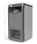 The Foldimate automatic clothes folding machine with neatly folded shirts.